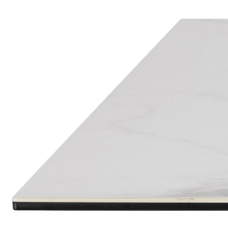 Trendstore Anabel Esstisch mit Tischplatte aus Keramik in weiß - Detailansicht Tischplatte