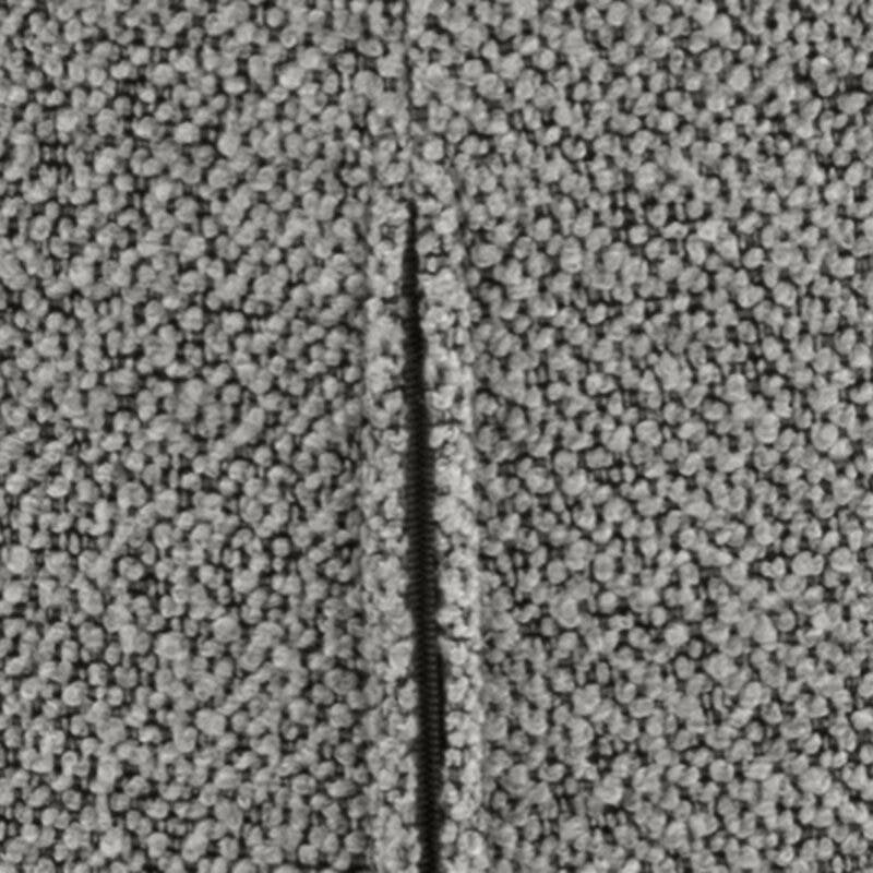 Esszimmerstuhl in Bezug Monza Grau 120 und Gestell in Metall Schwarz matt - Detailansicht Rücken