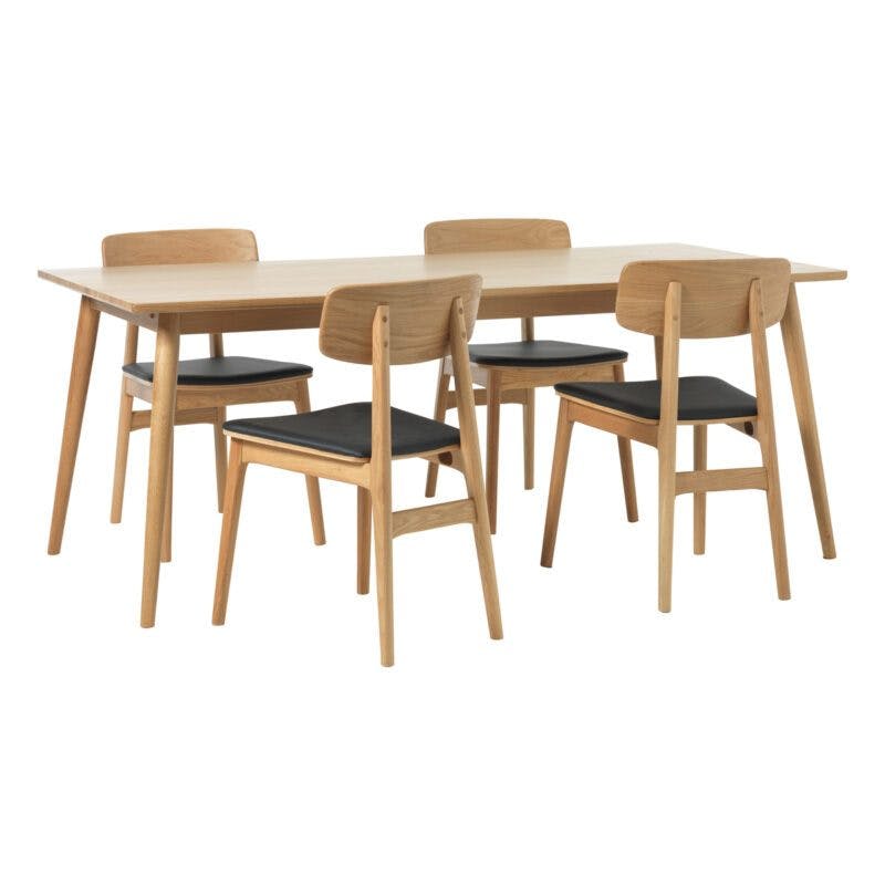 Trendstore Livo Esszimmerstuhl mit Sitzpolster Kunstleder in der Farbe Schwarz – Stühle am Tisch