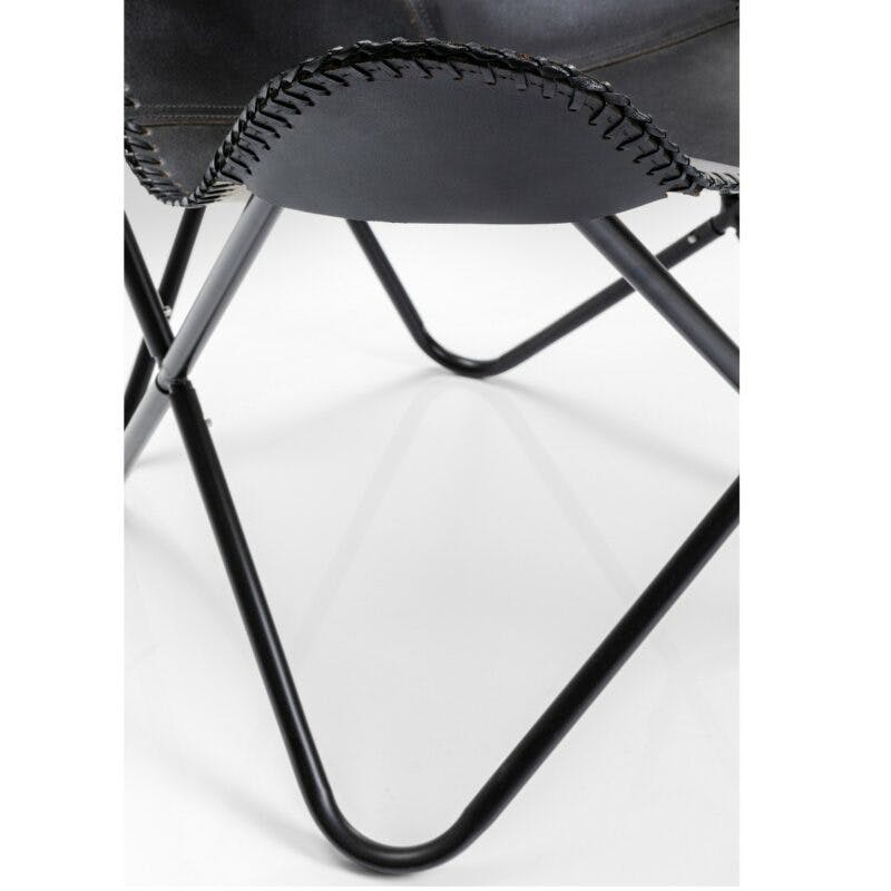 Kare Design California Sessel mit Lederbezug in Schwarz - Detailansicht