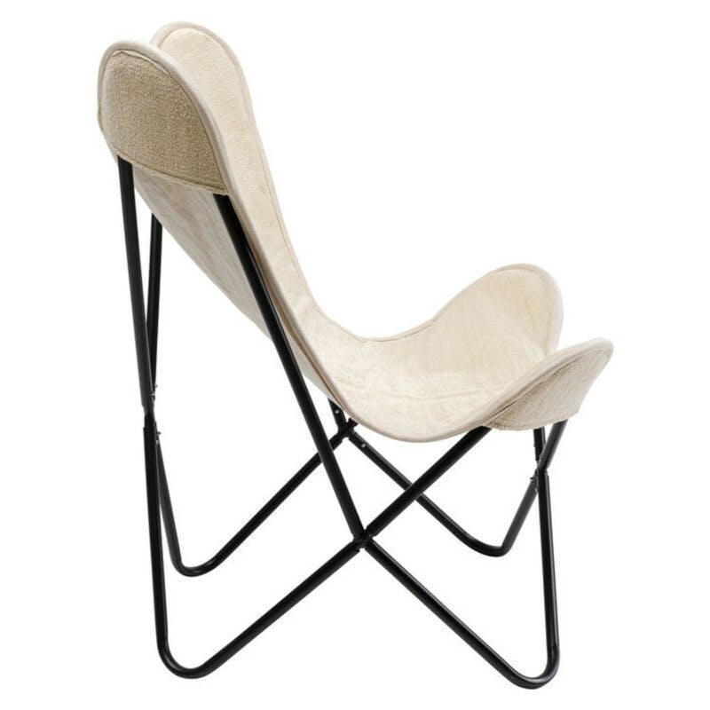 Kare Design California Sessel mit Textilbezug in Creme - Seitenansicht