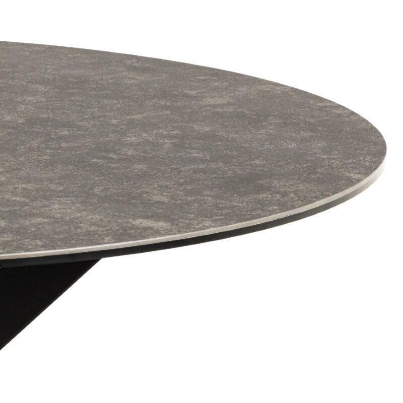 Trendstore Anabel Tischplatte in Keramik Fairbanks schwarz rau.