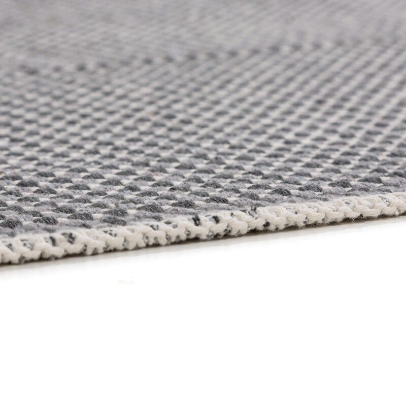 Schöner Wohnen Cottage Webteppich aus 100 % Baumwolle in der Farbe Grau.