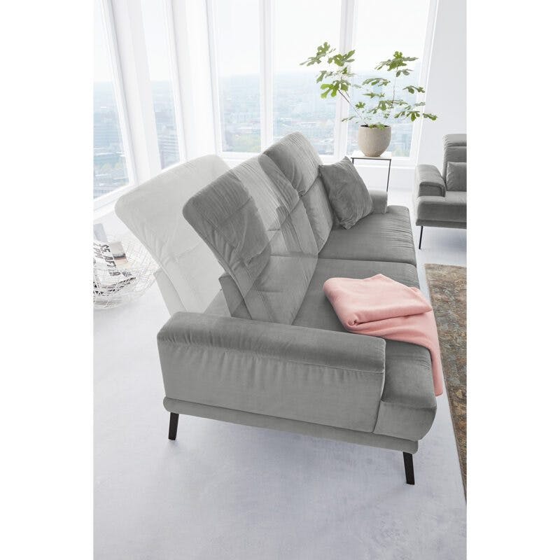 Musterring MR 4580 Sofa in Velvet grey Detailbild Rückenverstellung