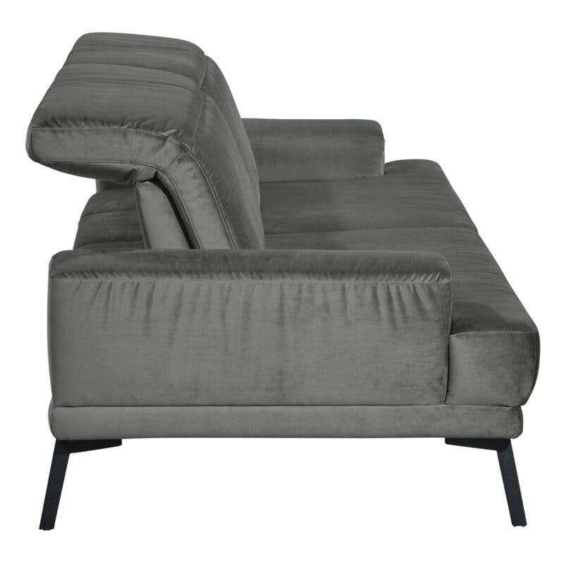 Musterring MR 4580 Sofa in Velvet grey Freisteller seitlich Rücken vorgestellt