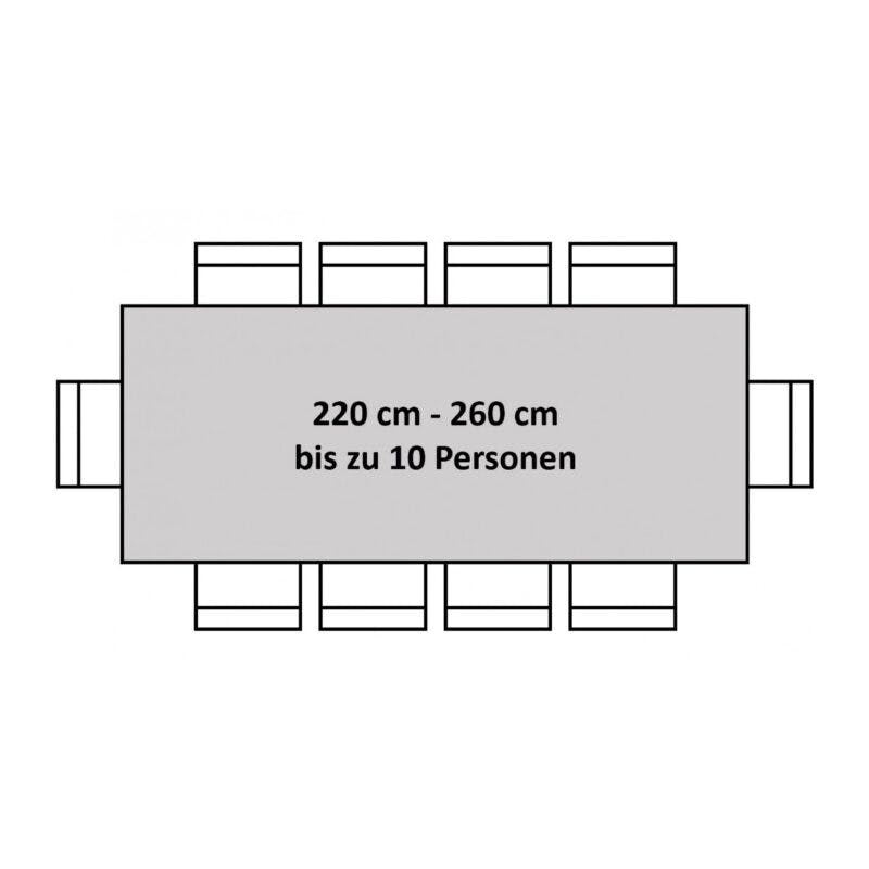 Liadomo Diala Piktogramm Sitzplätze Tischlänge 220 bis 260 cm