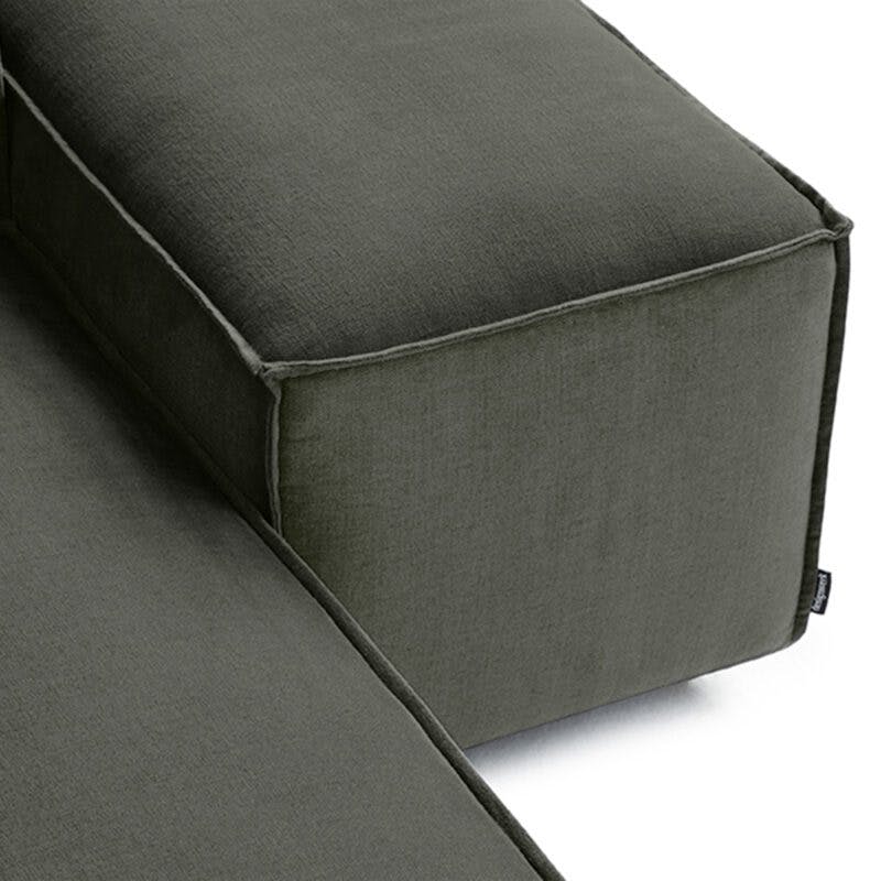 Designwerk Puzzle Mix-Sofa in Bezug Key West dark grey, Detailbild.