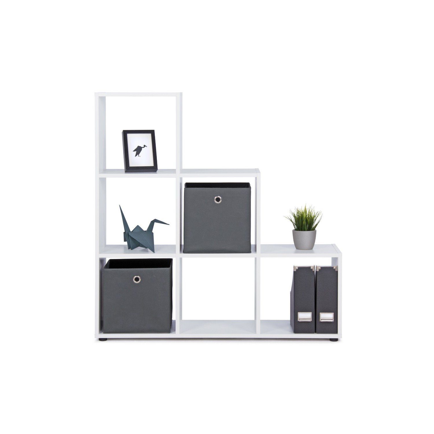 Trendstore „Fiette“ Raumteiler, frontal, Farbe Weiß, mit Deko