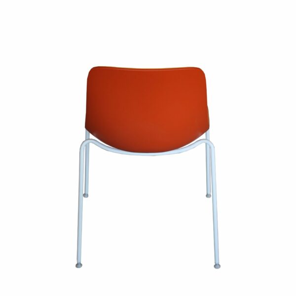 Raum.Freunde „Greta Binuance“ Stuhl - Kunststoffschale und weißes Gestell - Rücken orange