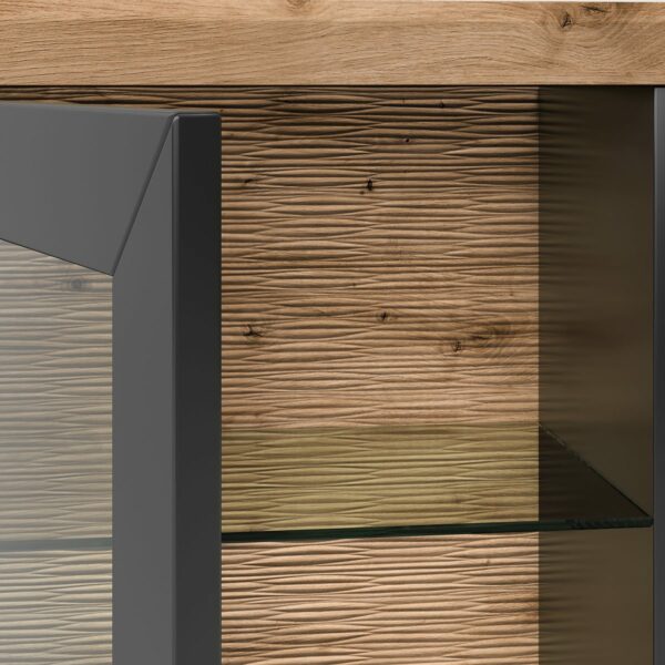 set one by Musterring Type 13 Highboard in Dekor anthrazit – Detail Innenansicht