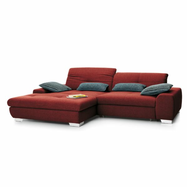 set one by Musterring Ecksofa SO 1200 in Flame Red – Ottomane links