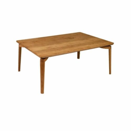 Vierhaus LS282120 Couchtisch mit einer Tischplatte in Echtholzfurnier und Füßen aus Wildeiche massiv in seitlich frontaler Ansicht