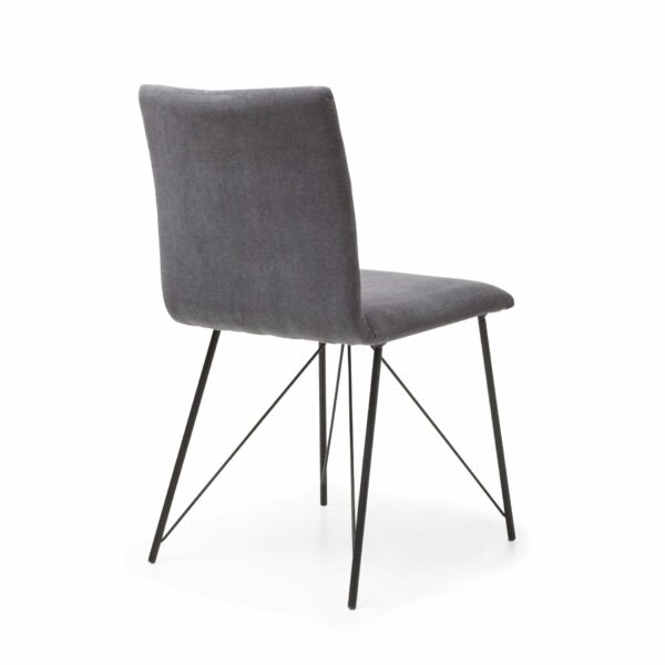 set one by Musterring toledo Stuhl in Bezug Microfaser grau mit Vierfußgestell in schwarz, Rückseite