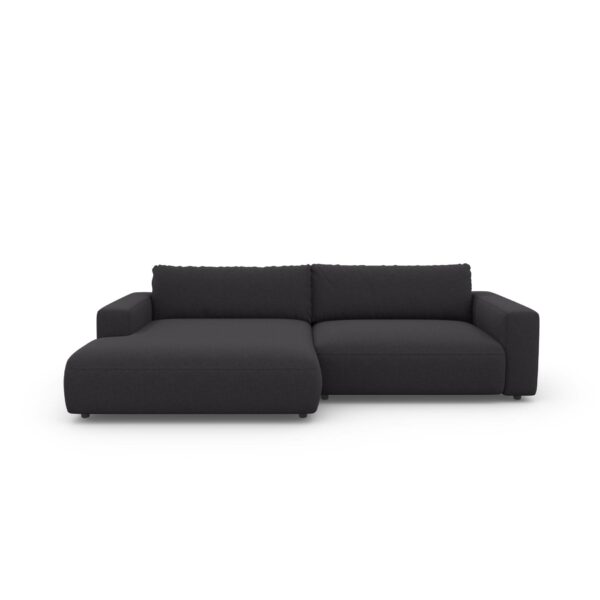 Gallery M branded by Musterring Lucia Sofa in Bezug Clean grey und Ottomane links