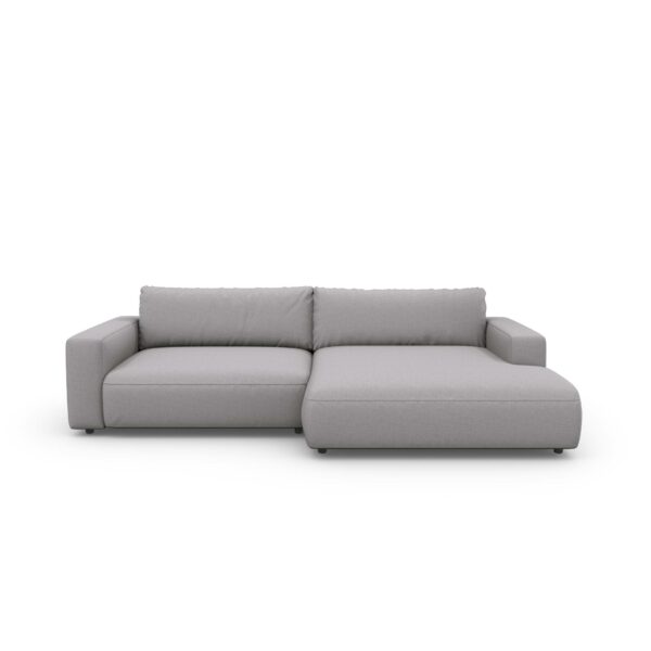 Gallery M branded by Musterring Lucia Sofa in Bezug Clean light grey und Ottomane rechts
