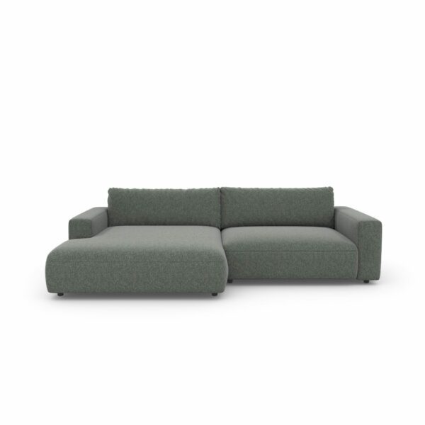 Gallery M branded by Musterring Lucia Sofa in Bezug Matrice stone und Ottomane link