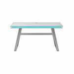 Trendstore Tiflis Schreibtisch mit Tischblatte in weiß matt lackiert und Beleuchtung in verschiedenen Farben