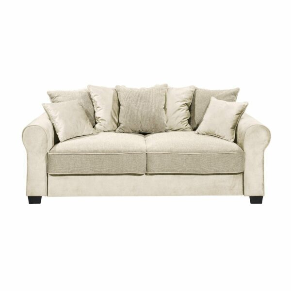 Trendstore Benson 2-Sitzer-Sofa in Bezug Microvelours Salvador cream Frontansicht