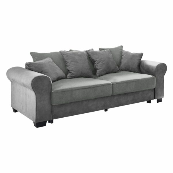 Trendstore Benson 2-Sitzer-Sofa in Bezug Microvelours Salvador grau