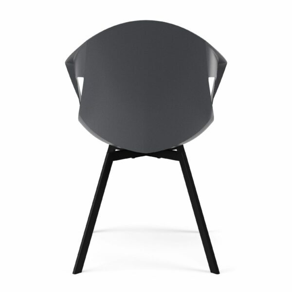 Trendstore „C-Bar“ Armlehnstuhl – Sitzschale in grau, Gestell Metall schwarz, Seitenansicht