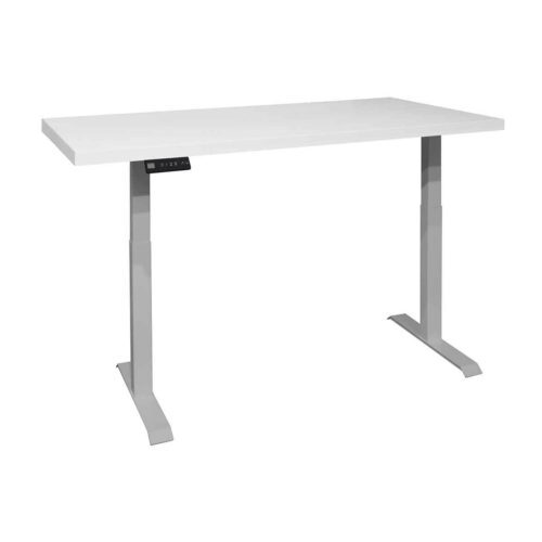 Trendstore Multi-TS Office Schreibtisch mit Tischplatte in Lack weiß matt und Gestell in Silber