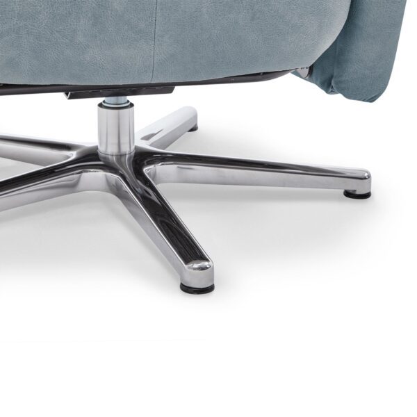 Calizza Interiors Olivin Relaxsessel in Bulus 16 Steel mit Sternfuss in Detailansicht.
