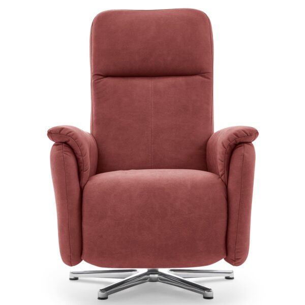 Calizza Interiors Olivin Relaxsessel in Bulus 18 Red in frontaler Ansicht.