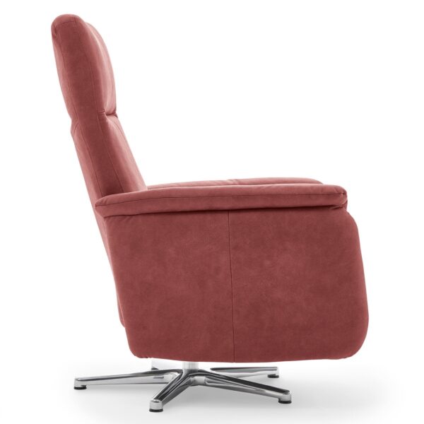 Calizza Interiors Olivin Relaxsessel in Bulus 18 Red in Seitenansicht.