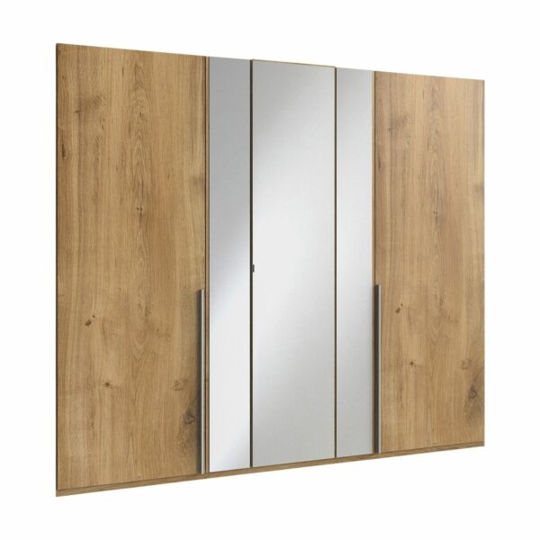 Wimex Vanea Drehtürenschrank mit 3 Spiegeltüren – Dekor Plankeneiche/Spiegelglas