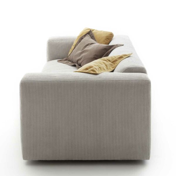 Raum.Freunde Laja 3-Sitzer-Sofa mit Bezug aus Cord in Graubeige Seitenansicht