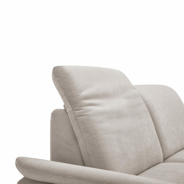 Calizza Interiors Jade Sofa mit Bezug Flachgewebe Brisbane 9120 cappuccino – Funktion Kopfteil