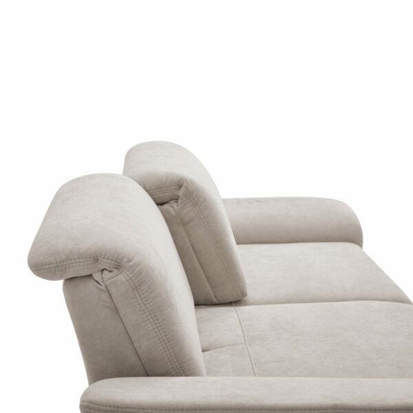 Calizza Interiors Jade Sofa mit Bezug Flachgewebe Brisbane 9120 cappuccino – Sitztiefenverstellung