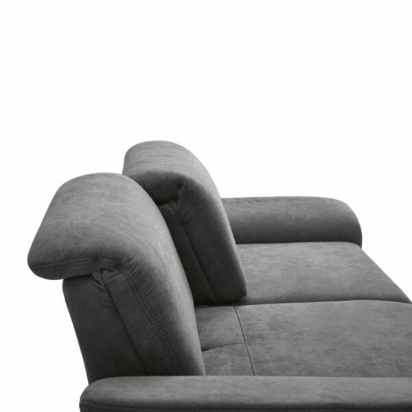 Calizza Interiors Jade Sofa mit Bezug Flachgewebe Brisbane 94120 anthrazit – Sitztiefenverstellung