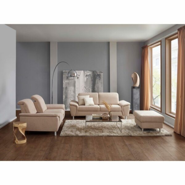 Calizza Interiors Jade Sofa 2er-Set mit Bezug Flachgewebe Brisbane 9603 beige – Wohnbeispiel