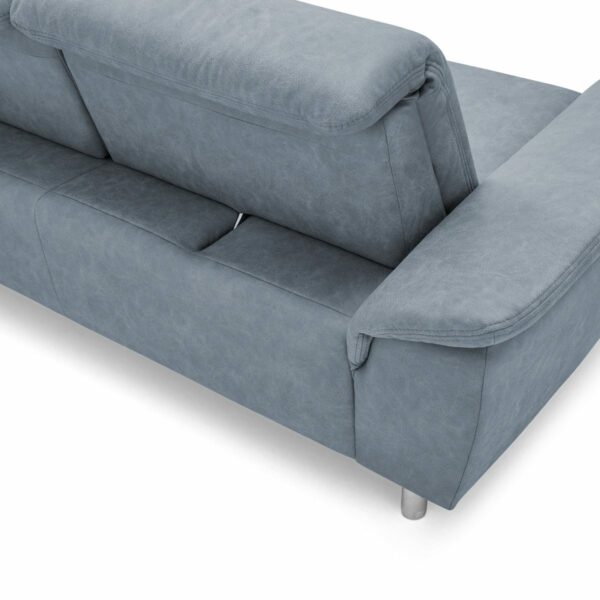 Calizza Interiors Jade Sofa mit Bezug Microfaser Bulus 16 steel – Sitztiefenverstellung