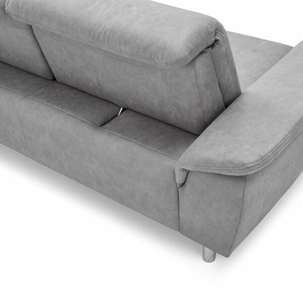Calizza Interiors Jade Sofa mit Bezug Microfaser Bulus 32 silber – Sitztiefenverstellung