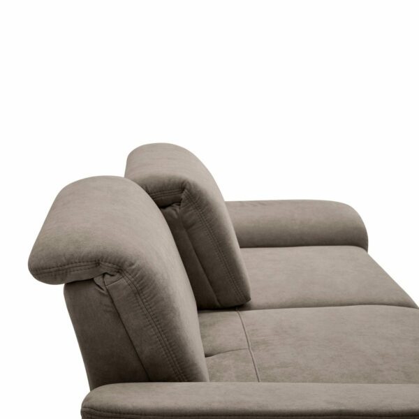 Calizza Interiors Jade Sofa mit Bezug Flachgewebe Eco-Soil 12 cappuccino – Sitztiefenverstellung