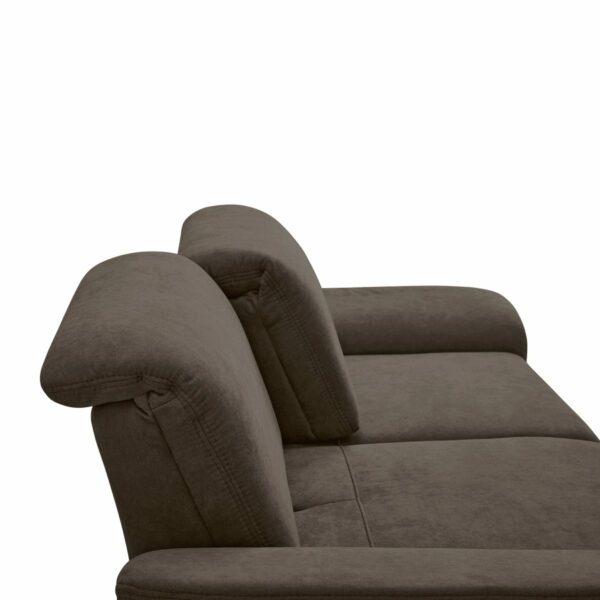 Calizza Interiors Jade Sofa mit Bezug Flachgewebe Eco-Soil 68 mocca – Sitztiefenverstellung