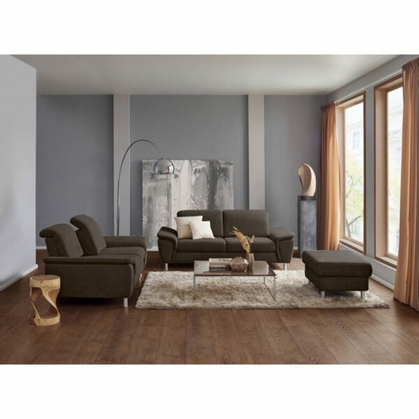 Calizza Interiors Jade Sofa 2er-Set mit Bezug Flachgewebe Eco-Soil 68 mocca – Wohnbeispiel
