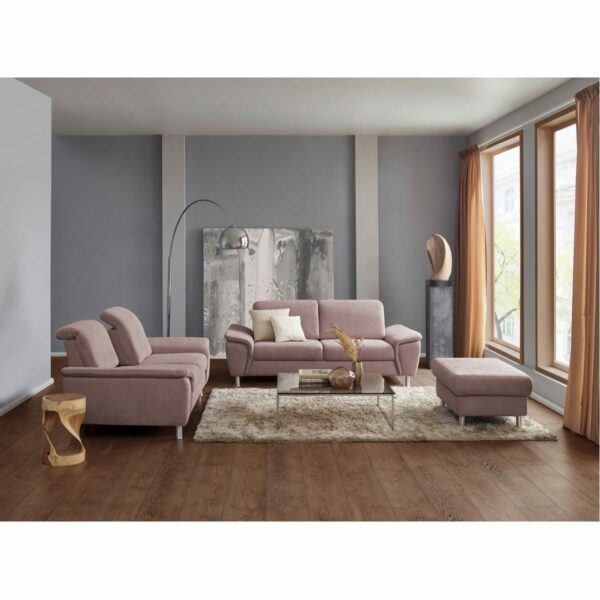 Calizza Interiors Jade Sofa 2er-Set mit Bezug Flachgewebe Eco-Soil 70 magnolie – Wohnbeispiel