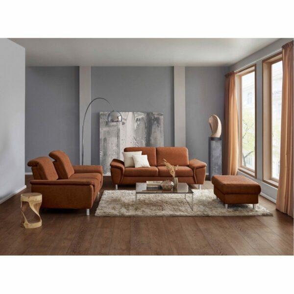 Calizza Interiors Jade Sofa 2er-Set mit Bezug Flachgewebe Eco-Soil 96 haselnuss – Wohnbeispiel