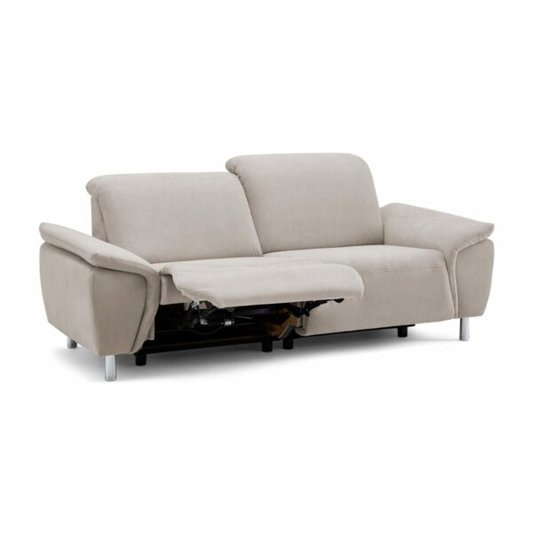 Calizza Interiors Nell Sofa mit Bezug Flachgewebe Brisbane 9120 cappuccino – Relaxfunktion