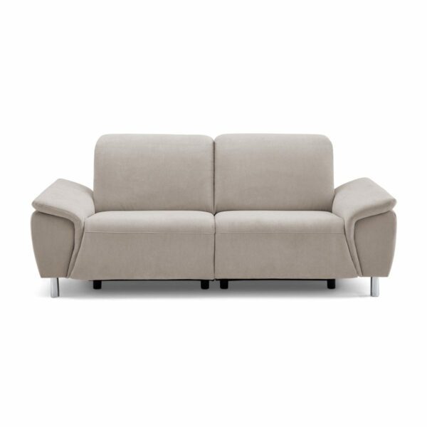 Calizza Interiors Nell Sofa mit Bezug Flachgewebe Brisbane 9120 cappuccion – Sofa mit Funktion Frontansicht