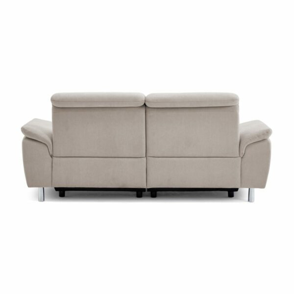 Calizza Interiors Nell Sofa mit Bezug Flachgewebe Brisbane 9120 cappuccino – Sofa mit Funktion Rückansicht