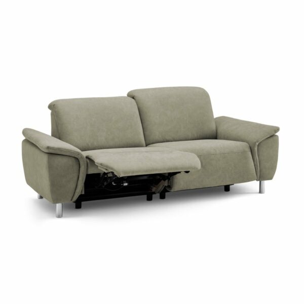 Calizza Interiors Nell Sofa mit Bezug Microfaser Bulus 14 stone – Relaxfunktion