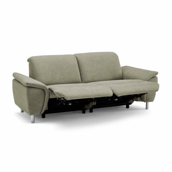 Calizza Interiors Nell Sofa mit Bezug Microfaser Bulus 14 stone – Relaxfunktion