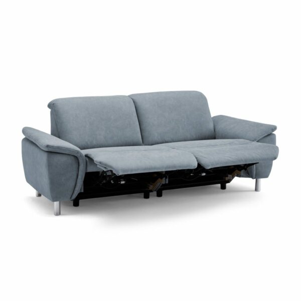 Calizza Interiors Nell Sofa mit Bezug Microfaser Bulus 16 steel – Relaxfunktion