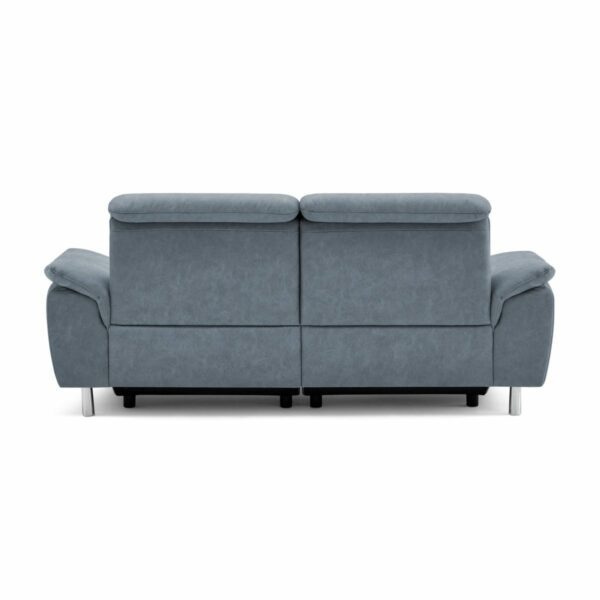 Calizza Interiors Nell Sofa mit Bezug Microfaser Bulus 16 steel – Sofa mit Funktion Rückansicht