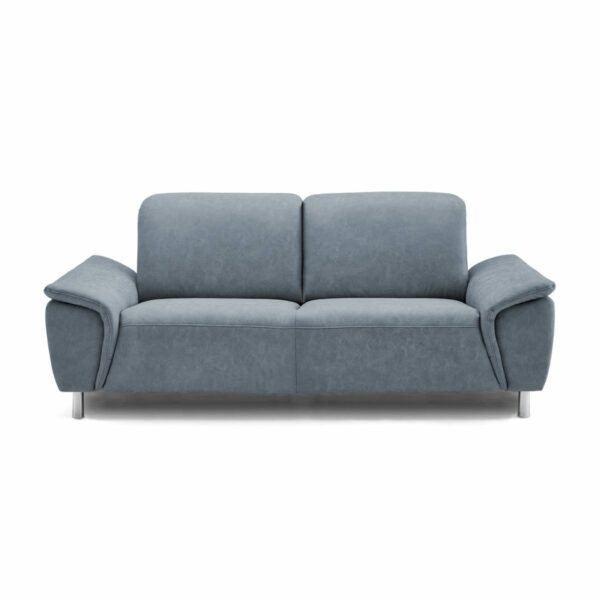 Calizza Interiors Nell Sofa mit Bezug Microfaser Bulus 16 steel – Sofa ohne Funktion Frontansicht