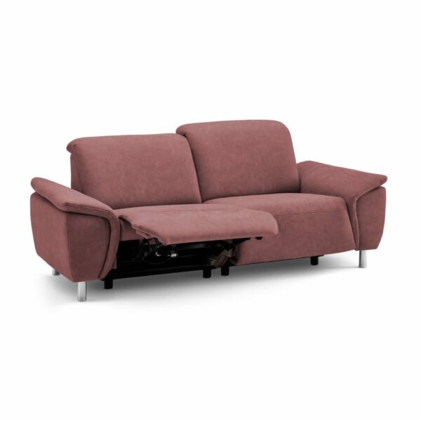 Calizza Interiors Nell Sofa mit Bezug Microfaser Bulus 18 red – Relaxfunktion